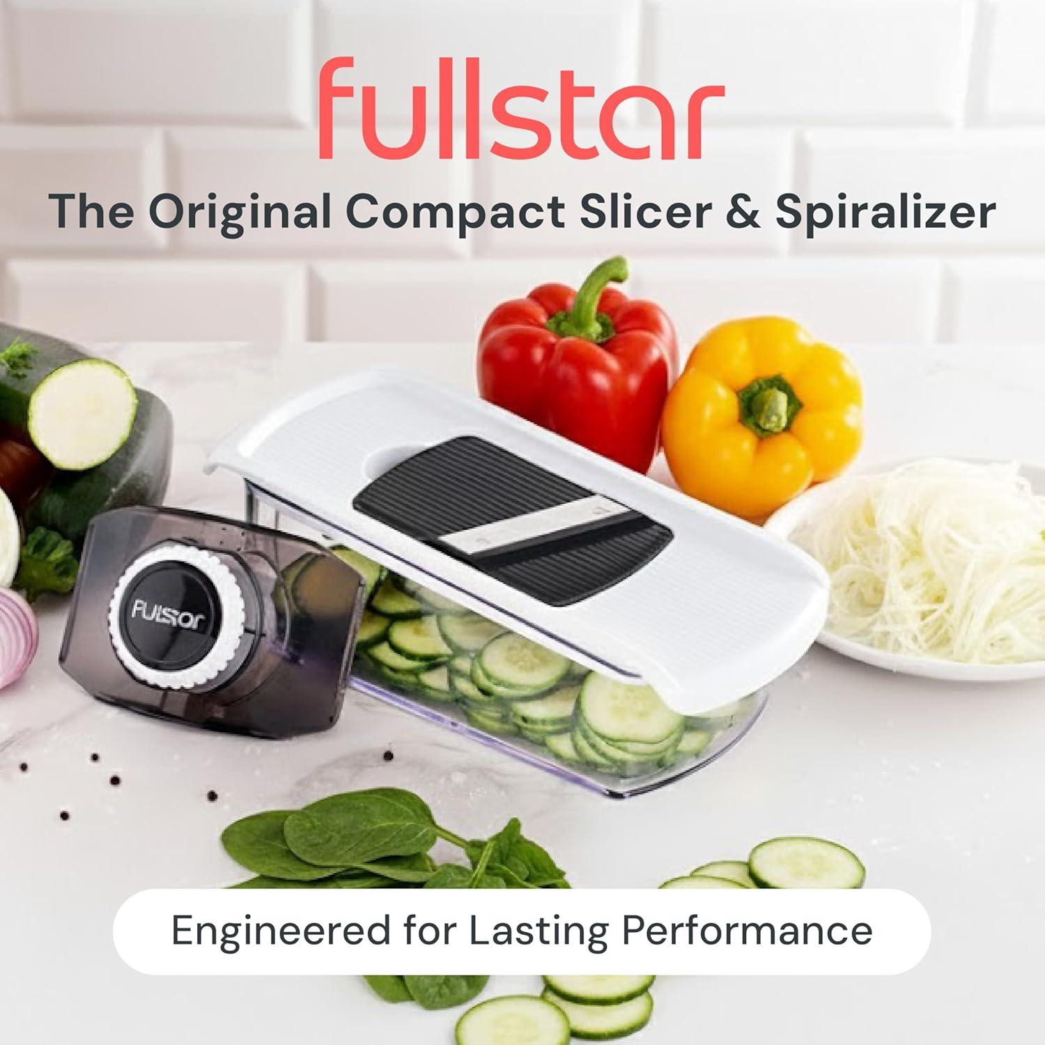 image:imageFullstar Mandoline Slicer for Kitchen Fruit Cutter Cheese Grater Cucumber Slicer Veggie Spiralizer Food Cutter amp Kitchen Gadgets amp Gifts with Safety Glove 11 in 1 WhiteBlack