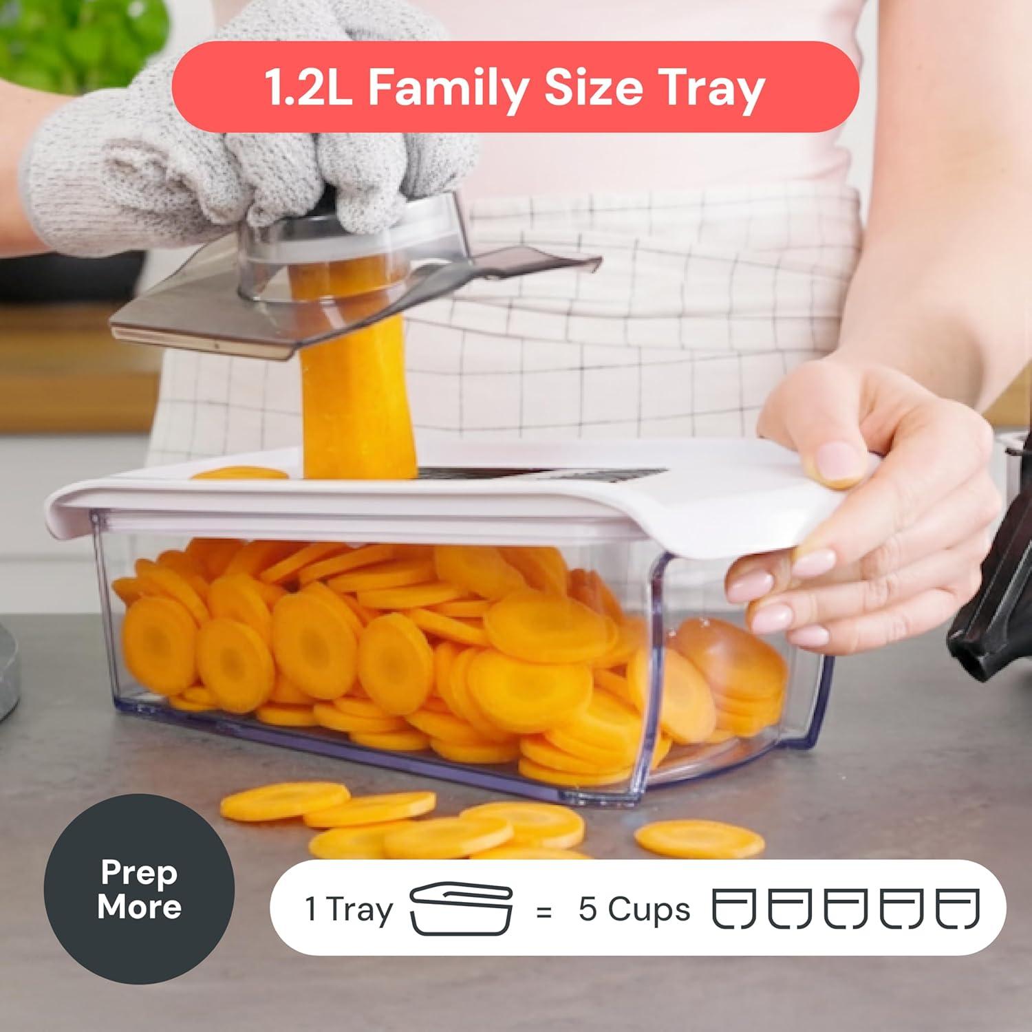 image:imageFullstar Mandoline Slicer for Kitchen Fruit Cutter Cheese Grater Cucumber Slicer Veggie Spiralizer Food Cutter amp Kitchen Gadgets amp Gifts with Safety Glove 11 in 1 WhiteWhite