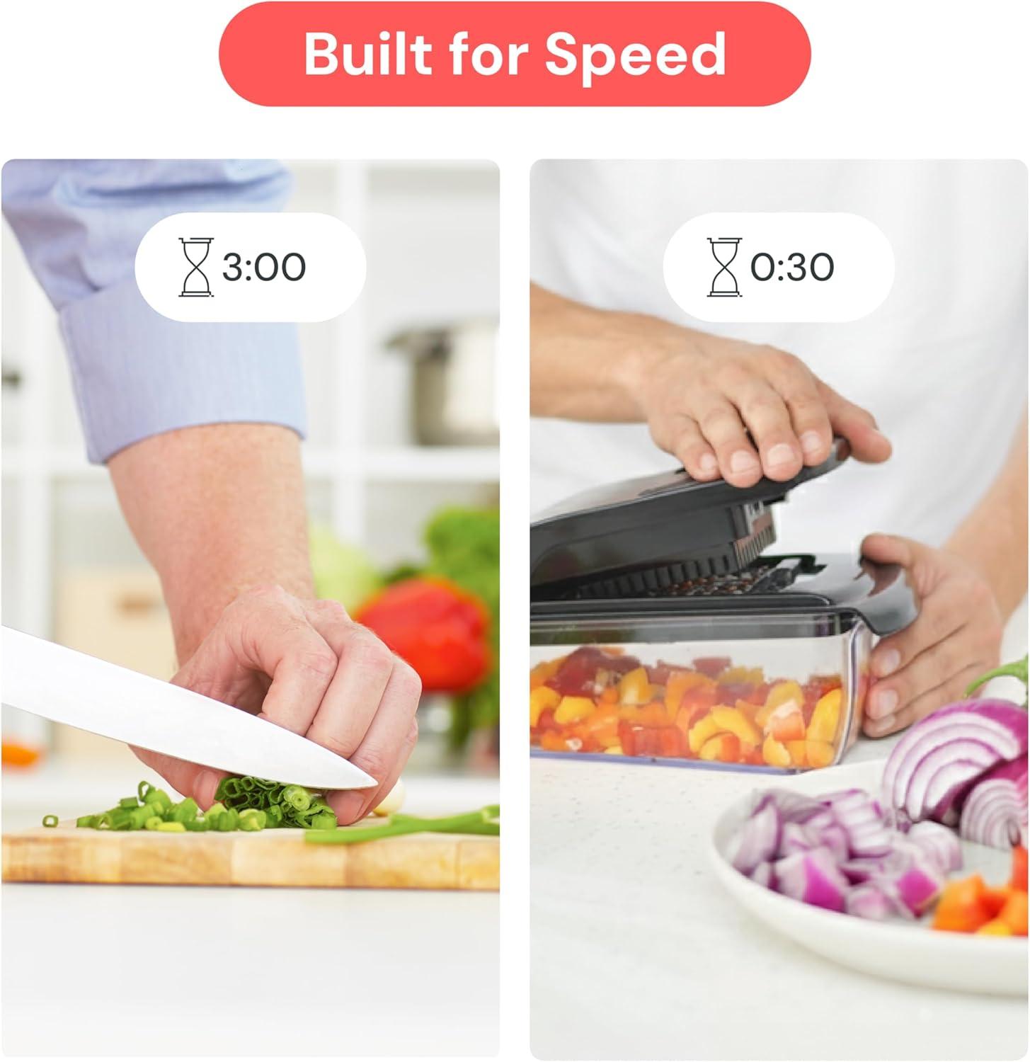 image:imageFullstar The Original Pro Chopper Vegetable Chopper and Dicer Food Chopper with Container Fruit Cutter Kitchen Gadgets amp Gifts Home Essentials 2 in 1 BlackWhite