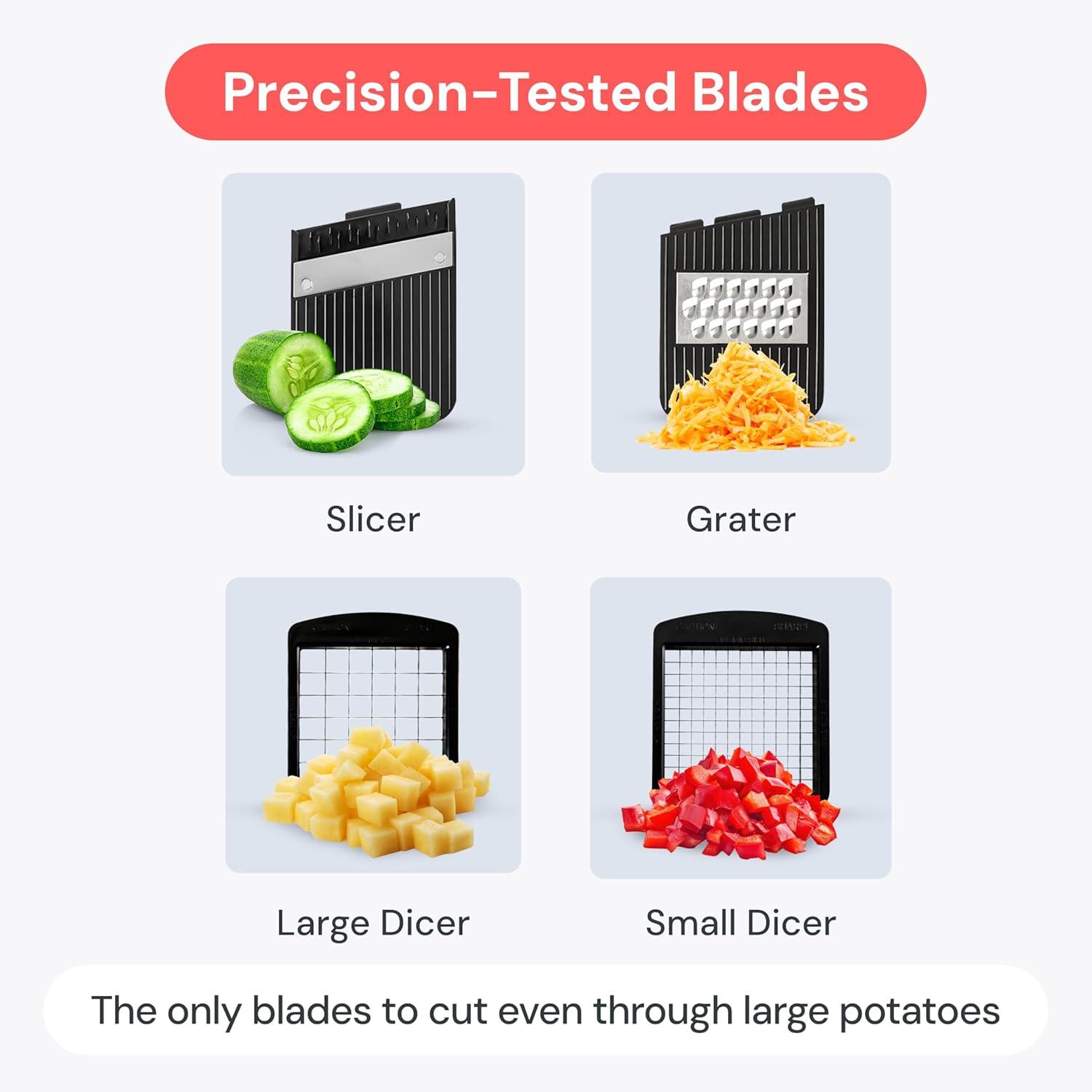 image:imageFullstar XL Vegetable Chopper amp Mandoline Slicer Vegetable Onion Potato Food Veggie amp Fruit Slicer Dicer amp Spiralizer with PullOut Catch Tray Kitchen Gadgets amp Gifts 6 in 1 BlackWhiteBlackWhite