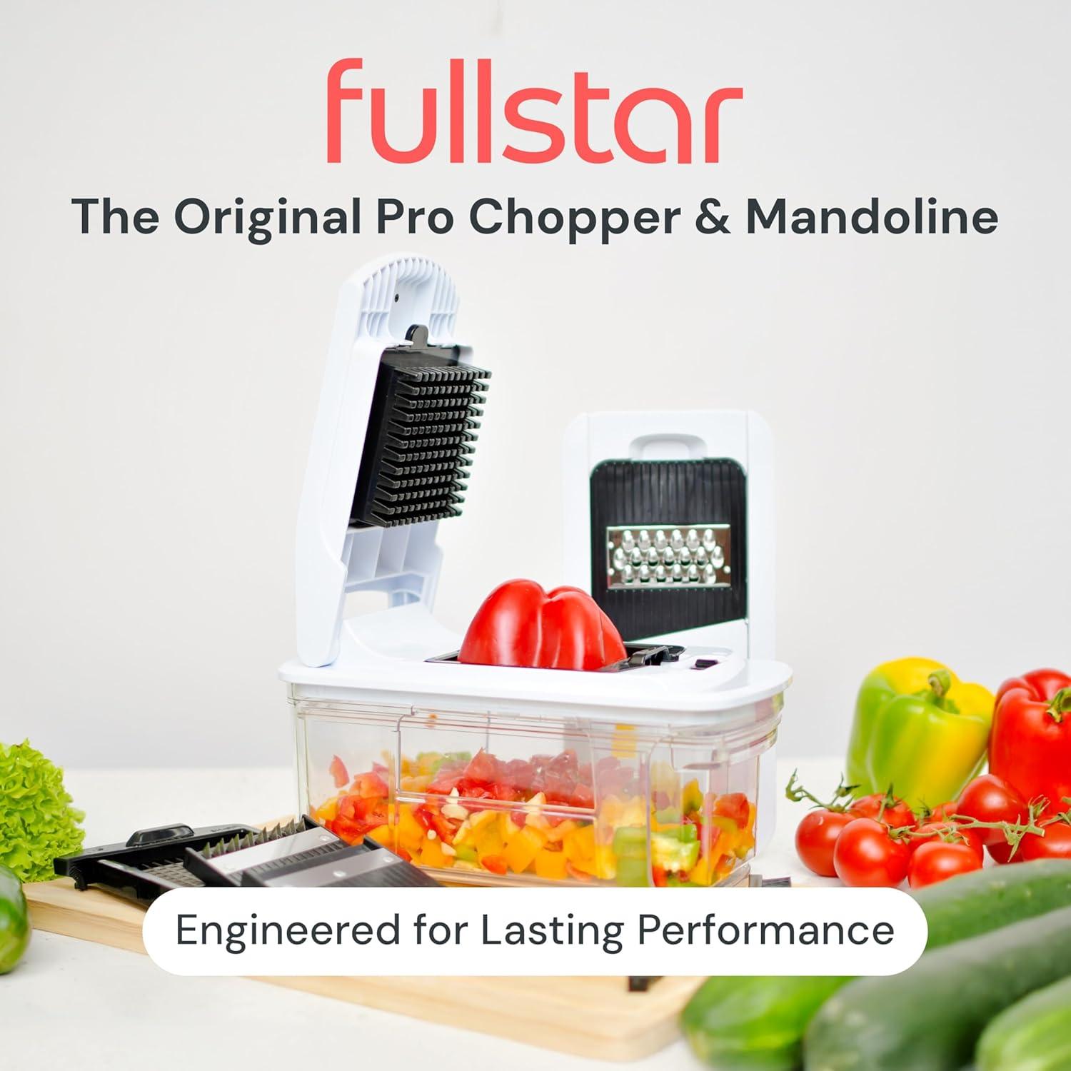 image:imageFullstar XL Vegetable Chopper amp Mandoline Slicer Vegetable Onion Potato Food Veggie amp Fruit Slicer Dicer amp Spiralizer with PullOut Catch Tray Kitchen Gadgets amp Gifts 6 in 1 BlackWhiteBlackWhite