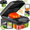 image:imageFullstar Daily Vegetable Chopper and Mandoline Slicer  Kitchen Gadgets  Food Chopper with Container Veggie Chopper Fruit Cutter Onion Dicer Potato and Tomato Slicer for Salads 2in1 BlackBlack