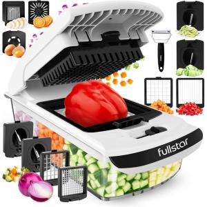 Fullstar The Original Pro Chopper – Vegetable Chopper and Dicer, Food Chopper with Container, Fruit Cutter, Kitchen Gadgets & Gifts, Home Essentials (2 in 1, White)(Silver)
