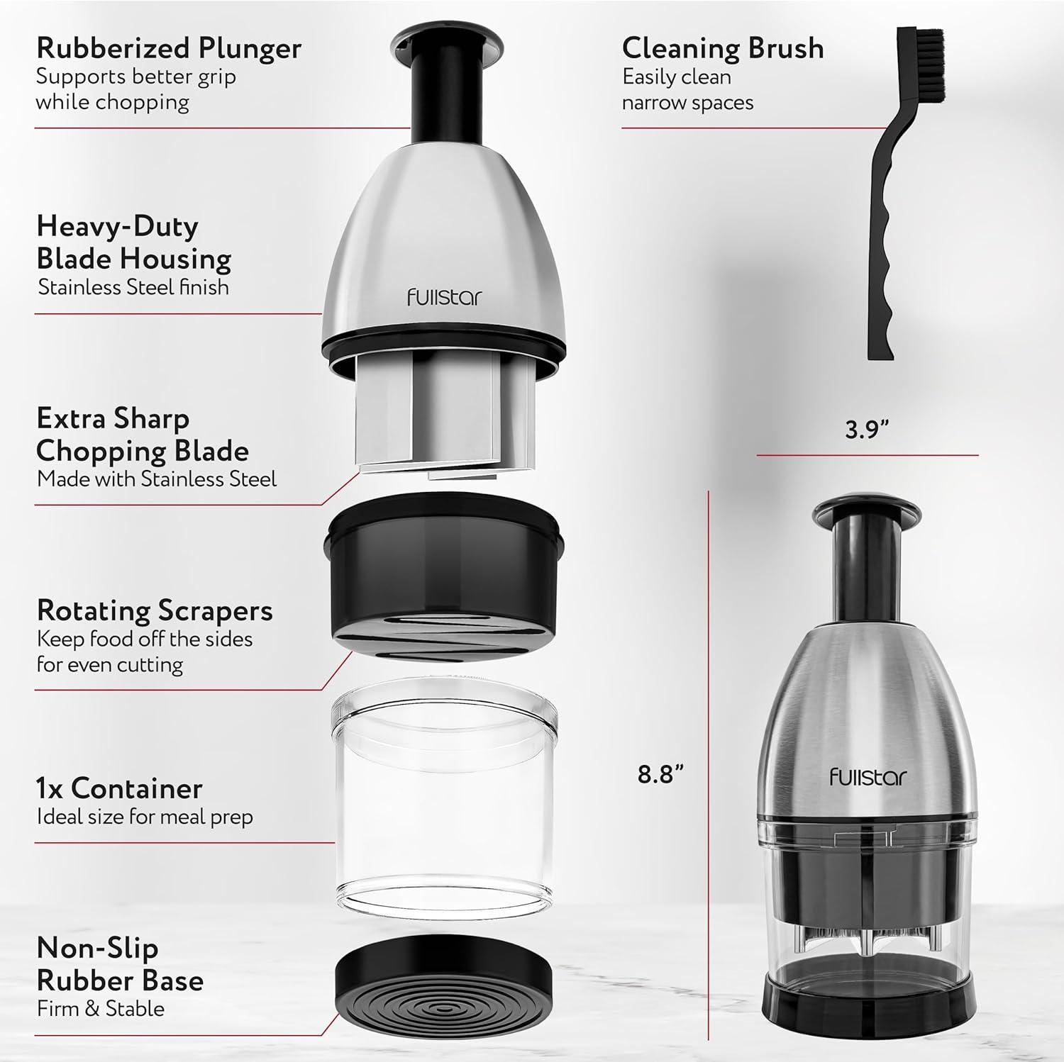 image:imageFullstar Vegetable Chopper Onion Chopper Pro Food Slicer Veggie Cutter with Container Hand Dicer Slicer amp Dicer Silver