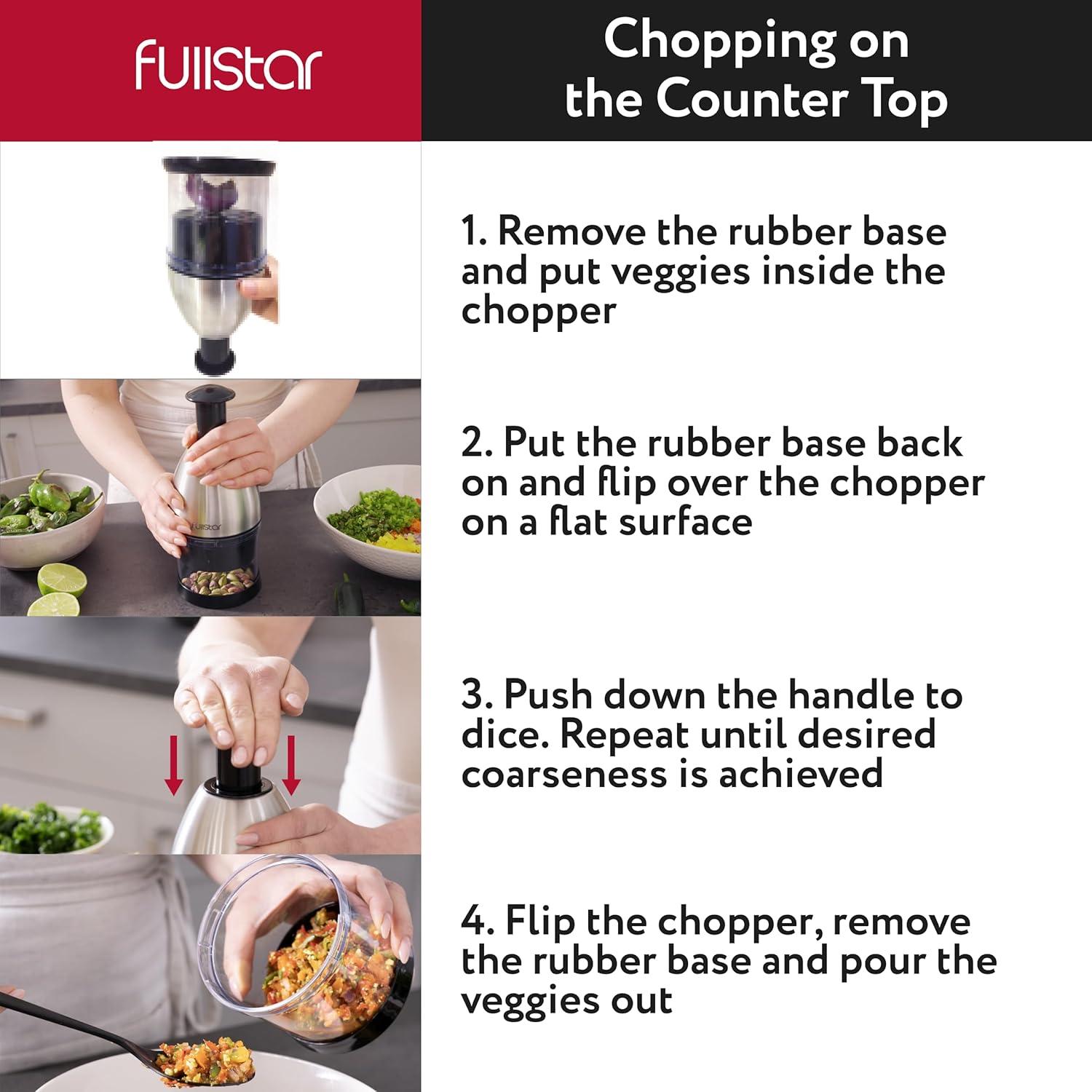 image:imageFullstar Vegetable Chopper Onion Chopper Pro Food Slicer Veggie Cutter with Container Hand Dicer Slicer amp Dicer Silver