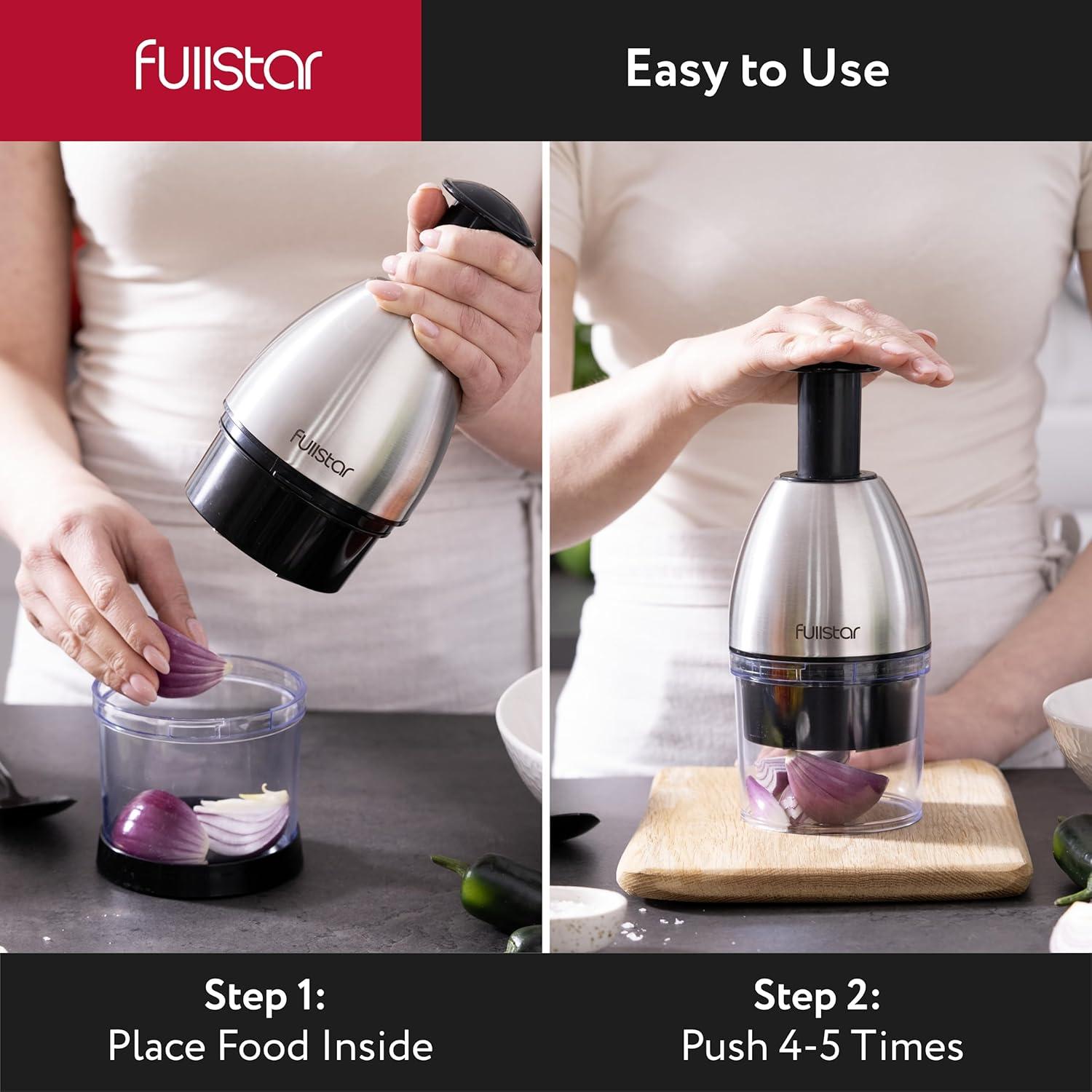 image:imageFullstar Vegetable Chopper Onion Chopper Pro Food Slicer Veggie Cutter with Container Hand Dicer Slicer amp Dicer Silver