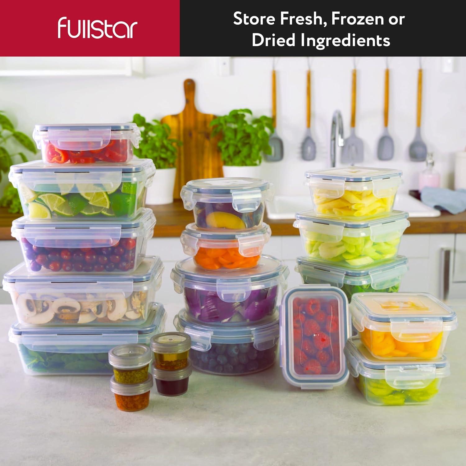 image:imagefullstar 28Piece Plastic Food Storage Containers with Lids 14 Containers amp 14 Lids Leakproof BPAFree Meal Prep Containers Reusable Lunch Storage Set for Kitchen Organization Pack of 28Pack of 50