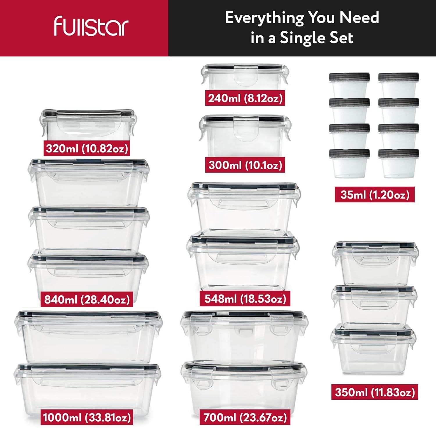 image:imagefullstar 28Piece Plastic Food Storage Containers with Lids 14 Containers amp 14 Lids Leakproof BPAFree Meal Prep Containers Reusable Lunch Storage Set for Kitchen Organization Pack of 28Pack of 50