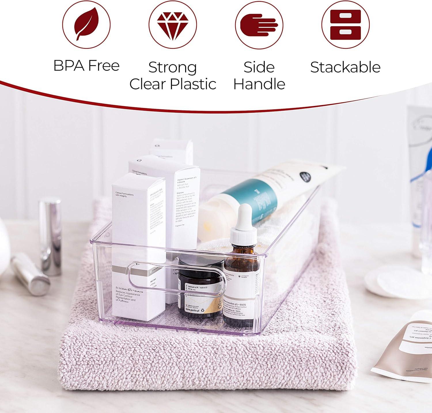image:imagefullstar Fridge Organizer Bins Refrigerator Organizer Set of 2 Refrigerator Organizer Bins and Freezer Organizer Clear Storage Bins with Handles for Pantry Organization and Storage