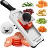 image:imageFullstar 2in1 Handheld Mandoline Slicer for Kitchen  4 Thickness Settings Vegetable Food Onion Slicer Julienne Blade Stainless Steel Guard Easy to Use Sharp Blades Veggie Slicer amp Fruit CutterWhite