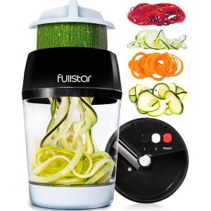 Fullstar Mandoline Slicer Spiralizer & Vegetable Slicer, Zucchini Noodle Maker, Onion & Food Chopper, Veggie Spiral Cutter & Grater (8 in 1)(4 in 1)