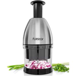 Fullstar Vegetable Chopper – Onion Chopper – Pro Food Slicer – Veggie Cutter with Container – Hand Dicer – Slicer & Dicer (Silver)