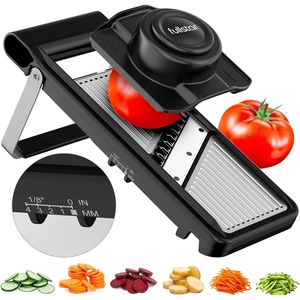 Fullstar 2 in 1 Stainless Steel Mandoline – Adjustable Thickness (1-4mm) – Vegetable Slicer with Julienne Blade for Potatoes, Fruits, Vegetables and Cheese, Food Prep Cutter for Easy Meal Prep(Black)